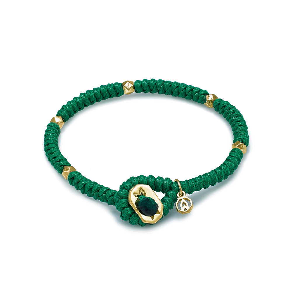 Green Snake Knot Bracelet In Gold