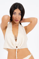 Ave Eva-Niti Püsküllü Yelek-Yelek-4-Milagron.com