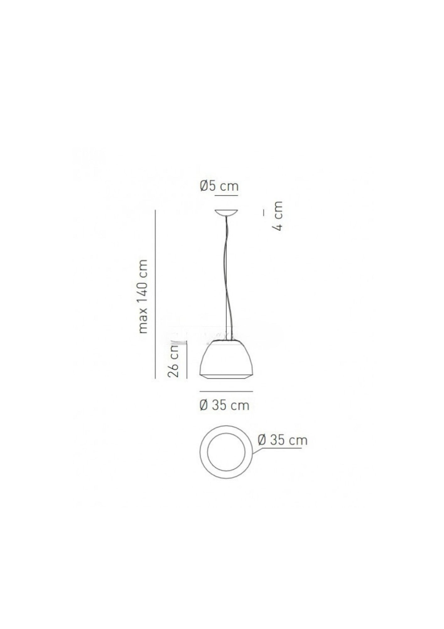 KUDLIK 1L SARKIT BEYAZ Ø35 H140 E27 23W