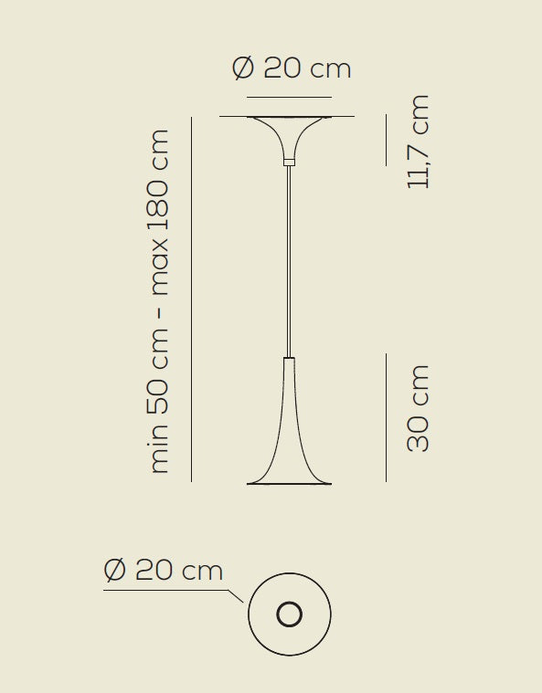 Nafir 1L Sarkit Beyaz-Gold 20X44 Cm H Max 180 Cm 1Xgu10