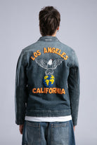 Catch-Nakış Detaylı Biker Form Denim Ceket-Ceket-6-Milagron.com