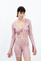 Lotus Açık Crop Top - Pembe Gökkuşağı