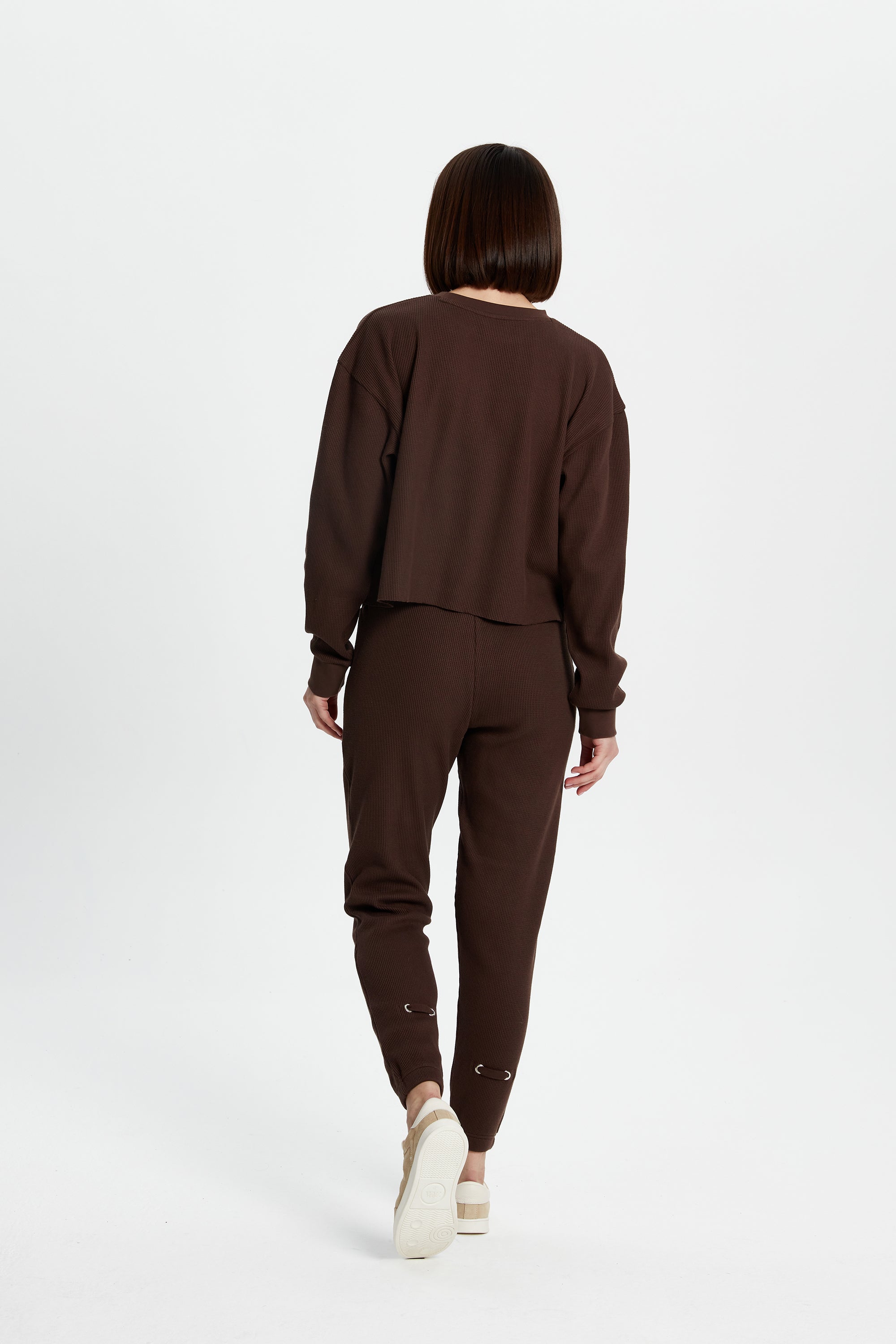 Kahverengi Waffle Sweatshirt
