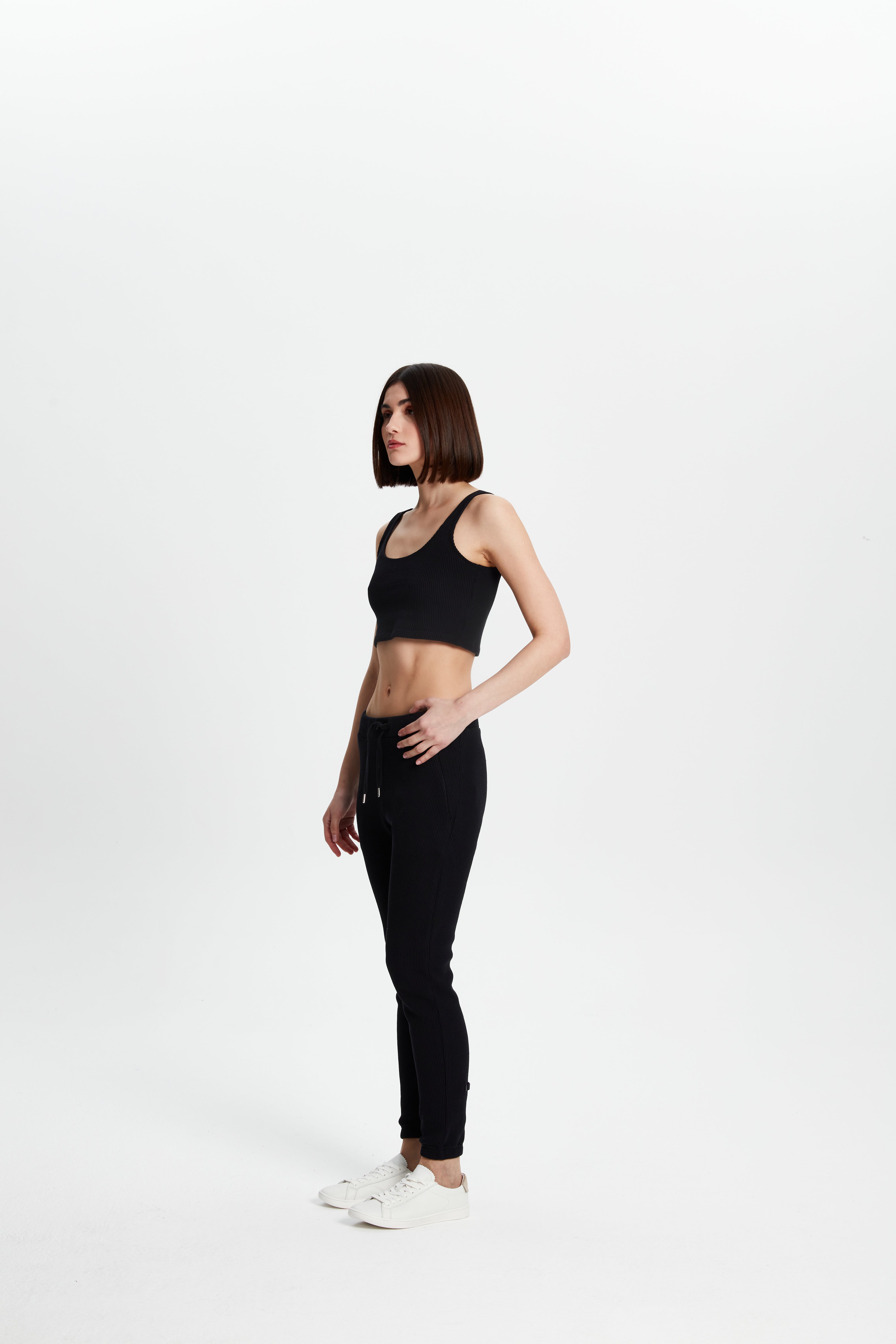 Waffle Tank Top - Siyah