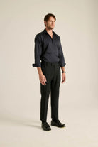 Batts-Vincent Lacivert Saten Gömlek-Gömlek-5-Milagron.com