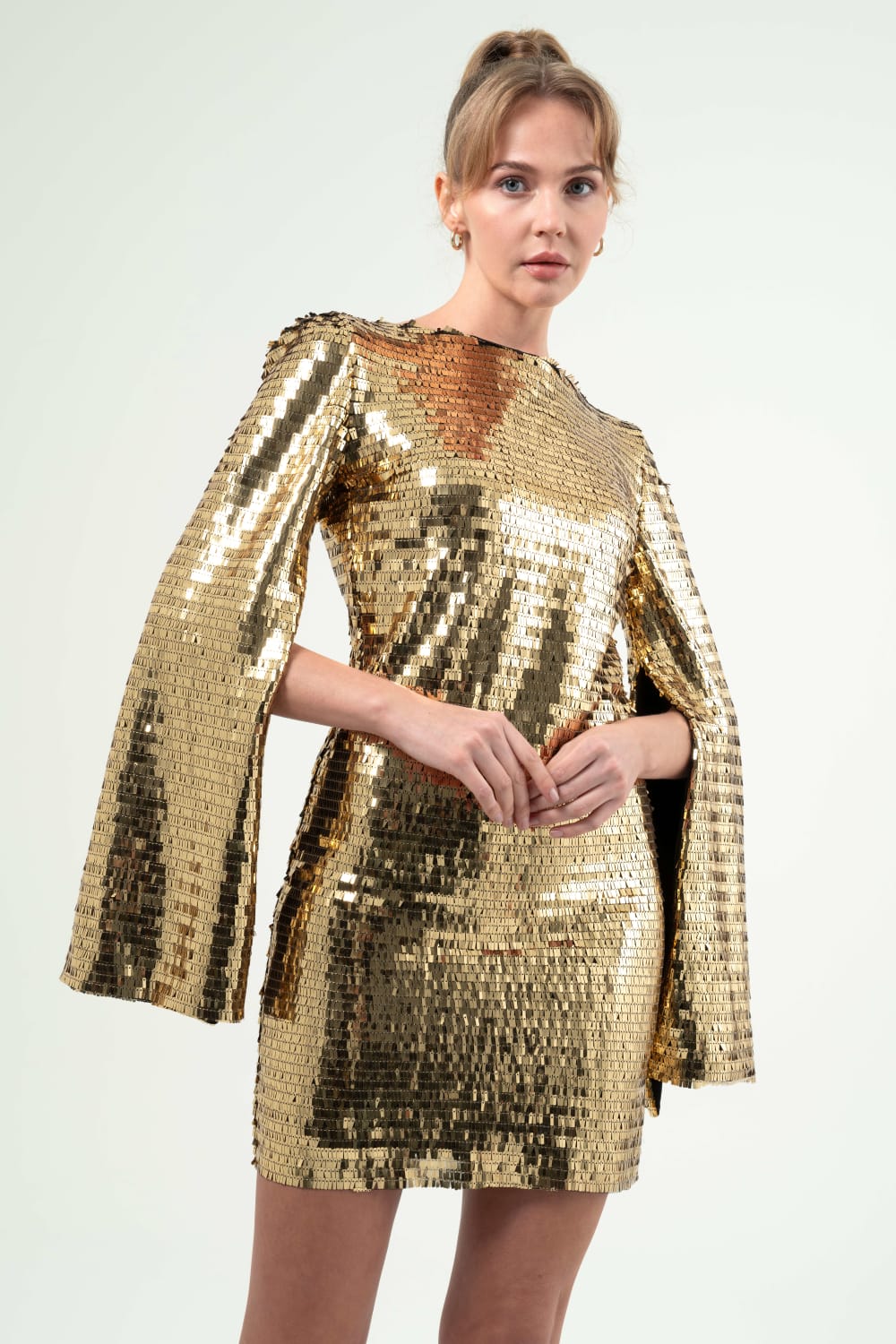 BÉLF-Nova Gold Dress-Elbise-1-Milagron.com
