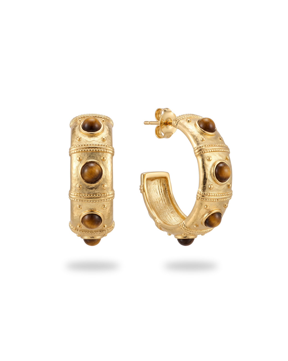 Nocturne Tiger Eye Hoop Earrings
