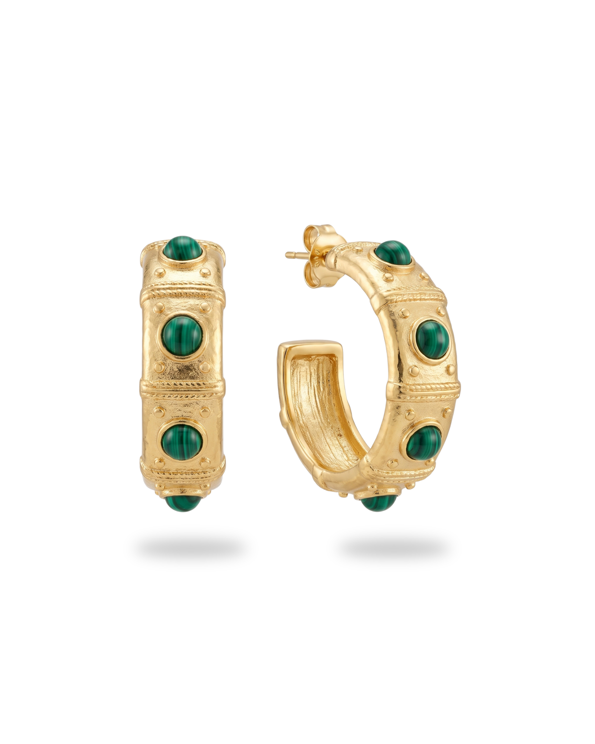 Nocturne Malachite Hoop Earrings