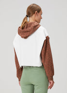 Denim Knit Ceket - Beyaz/Kiremit