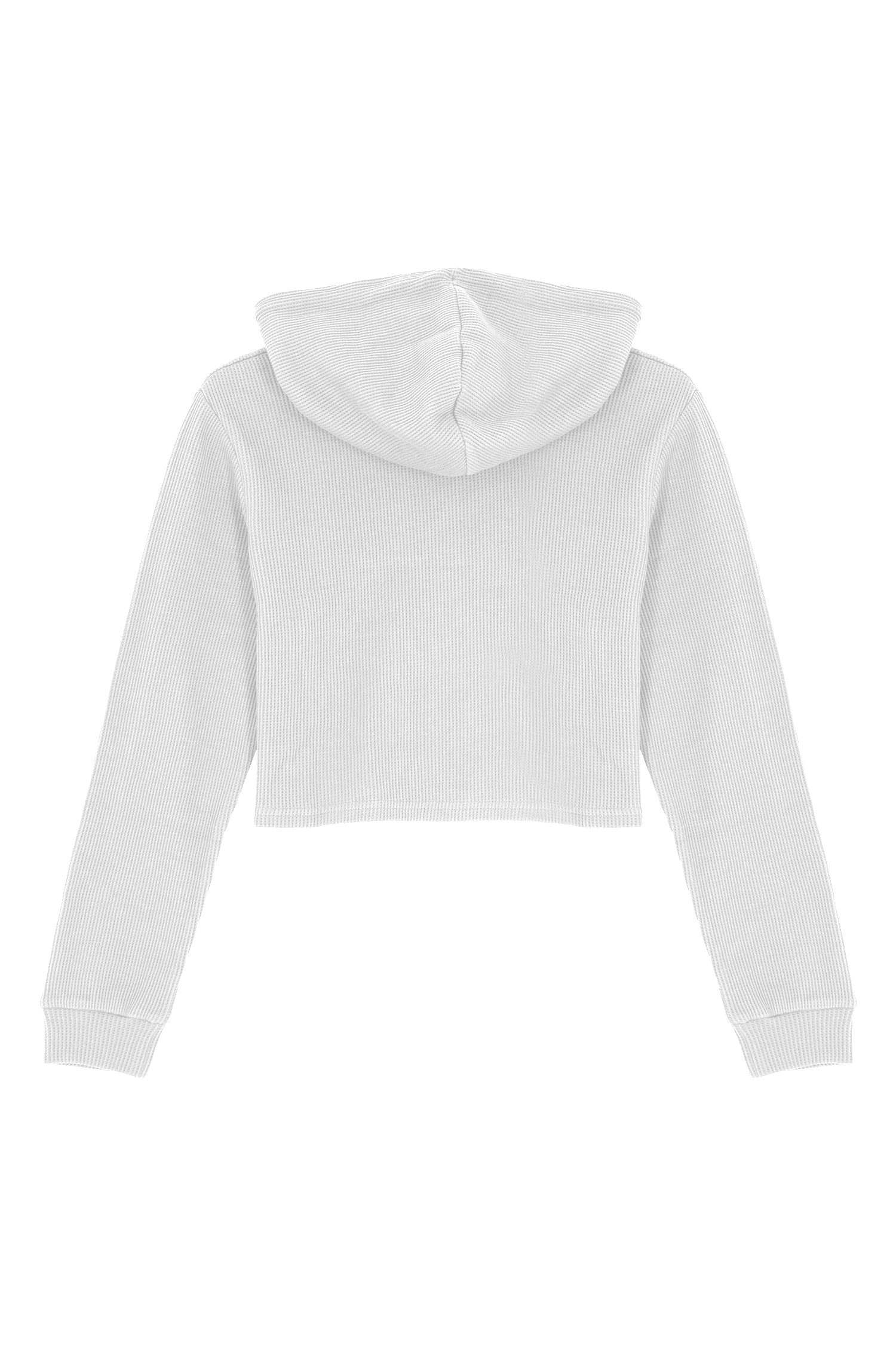 Waffle Kapüşonlu Sweatshirt - Beyaz