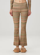 Knit Flare Pantolon - Sarı