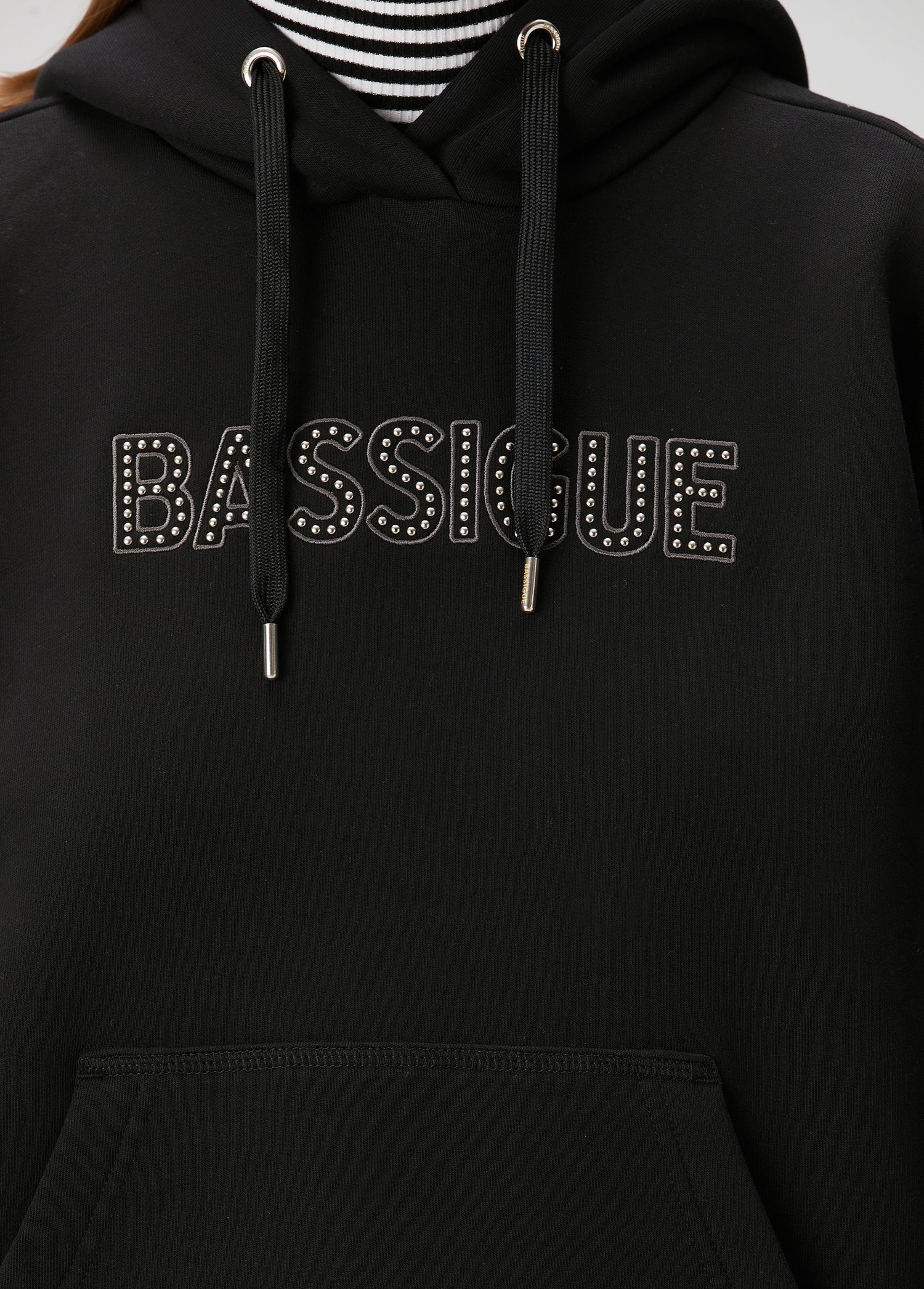 Siyah Studli Hoodie