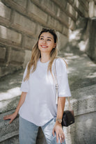 Babybek-Premium Oversize Kadın Beyaz T Shirt-T-Shirts-6-Milagron.com