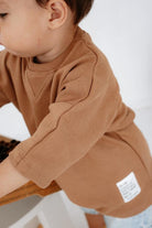 Babybek-Premium Oversize Unisex Çocuk Kahverengi T Shirt-T-Shirts-4-Milagron.com