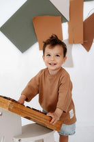 Babybek-Premium Oversize Unisex Çocuk Kahverengi T Shirt-T-Shirts-6-Milagron.com