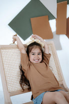 Babybek-Premium Oversize Unisex Çocuk Kahverengi T Shirt-T-Shirts-8-Milagron.com