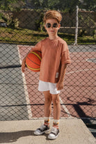 Babybek-Premium Oversize Unisex Çocuk Kiremit T Shirt-T-Shirts-3-Milagron.com