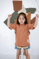 Babybek-Premium Oversize Unisex Çocuk Kiremit T Shirt-T-Shirts-4-Milagron.com