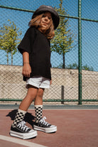 Babybek-Premium Oversize Unisex Çocuk Siyah T Shirt-T-Shirts-1-Milagron.com