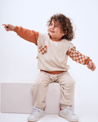 Babybek-Premium Unisex Eşofman Takımı Kiremit Dama-Alt - Üst Takım-2-Milagron.com