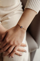 Başbuğ Mücevher-14 Ayar Altın Çift Taraflı Nazar Boncuğu Bileklik-Bileklik-1-Milagron.com