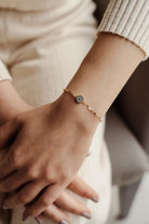 Başbuğ Mücevher-14 Ayar Altın Çift Taraflı Nazar Boncuğu Bileklik-Bileklik-3-Milagron.com