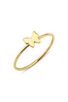 Başbuğ Mücevher-14 Ayar Altın Minimal Kelebek Yüzük-Yüzük-1-Milagron.com
