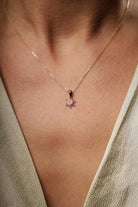 Başbuğ Mücevher-14 Ayar Altın Taşlı Minimal Çiçek Kolye-Kolye-2-Milagron.com