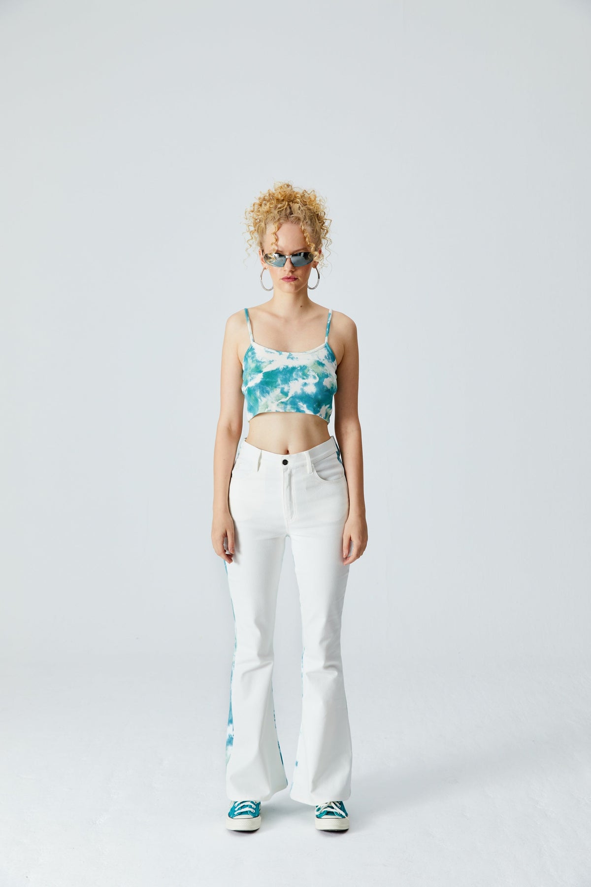 Batik Tank Top - Yeşil/Beyaz