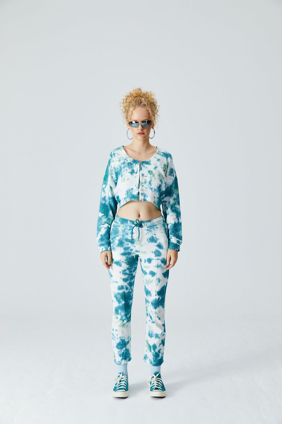 Batik Sweatshirt - Beyaz/Yeşil