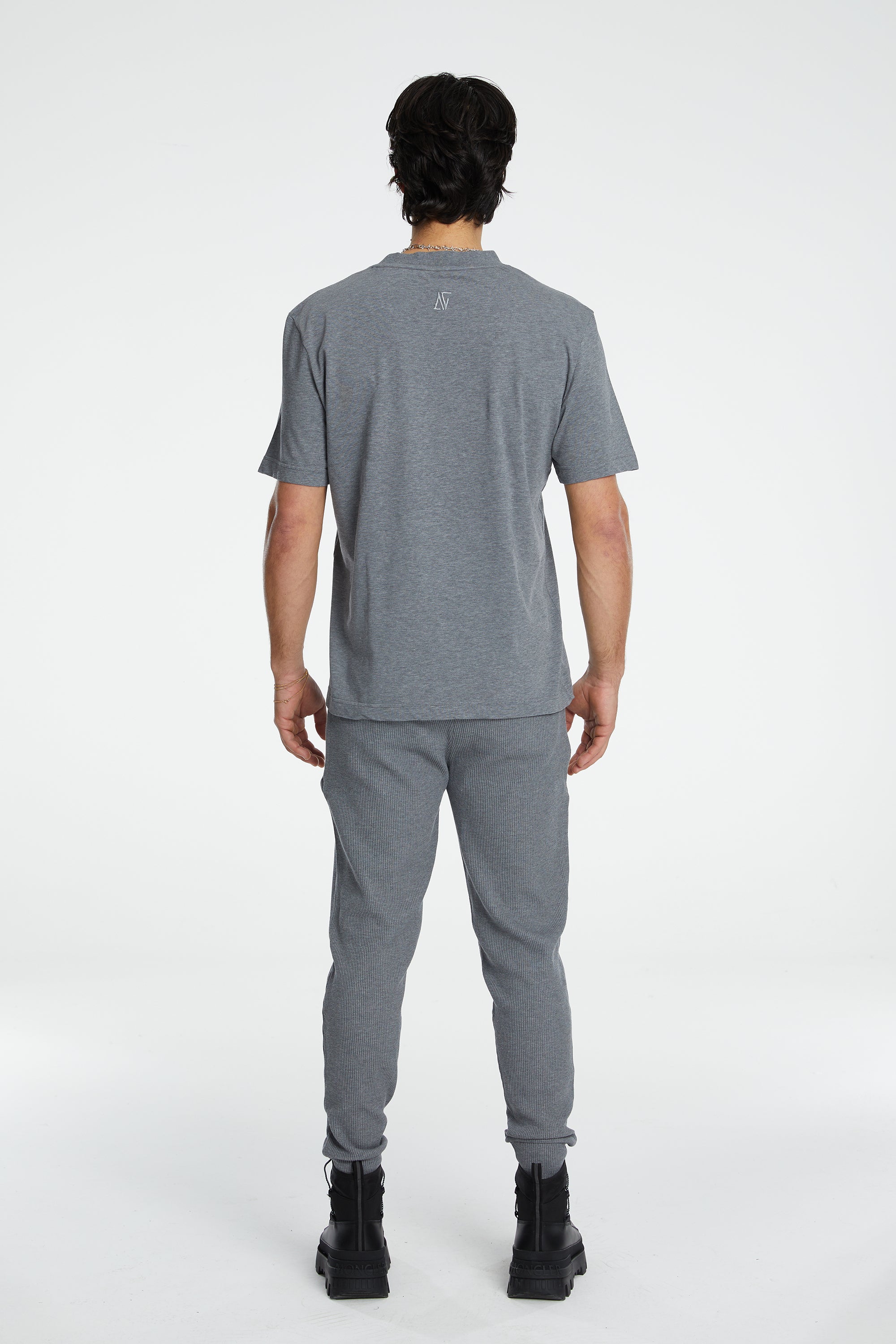 Cotton Basic T-Shirt - Gri