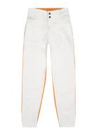 Denim Boyfriend Pantolon - Beyaz/Turuncu