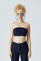 Denim Bralet - Lacivert/Mavi