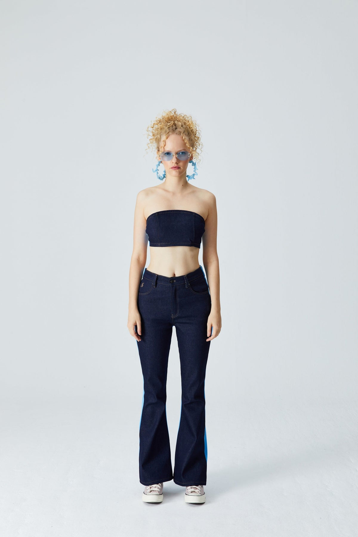 Denim Bralet - Lacivert/Mavi