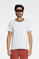 Denim Knit T-Shirt - Beyaz/Kiremit