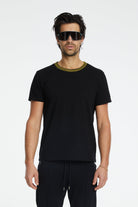 Denim Knit T-Shirt - Siyah/Sarı