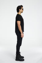 Denim Knit T-Shirt - Siyah/Sarı