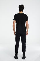 Denim Knit T-Shirt - Siyah/Sarı