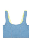 Denim Tank Top -Yeşil/Sarı
