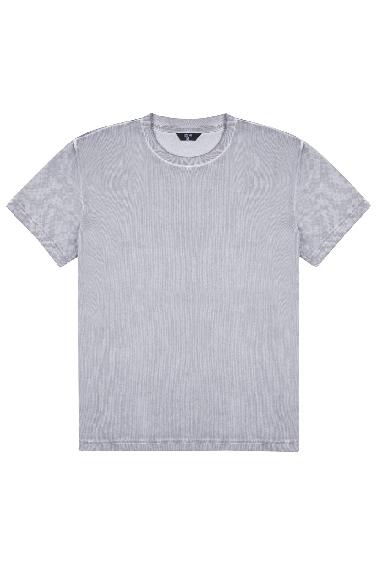 Eskitilmiş Fitilli T-Shirt - Gri