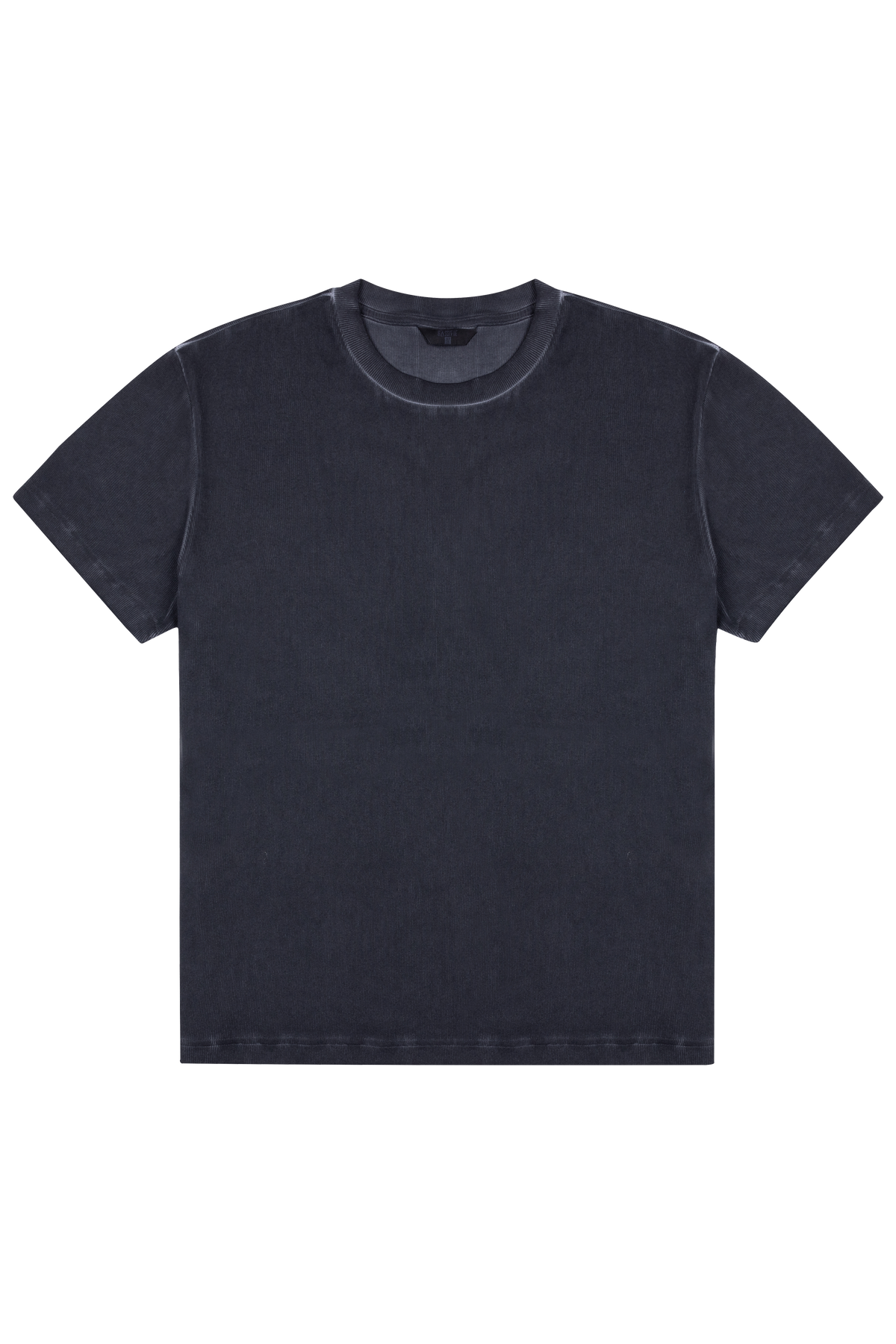 Eskitilmiş Fitilli T-Shirt - Siyah