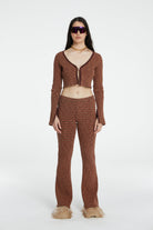 Flare Knit Pantolon- Kiremit