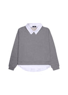 Gri Gömlek Katmanlı Sweatshirt