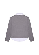 Gri Gömlek Katmanlı Sweatshirt