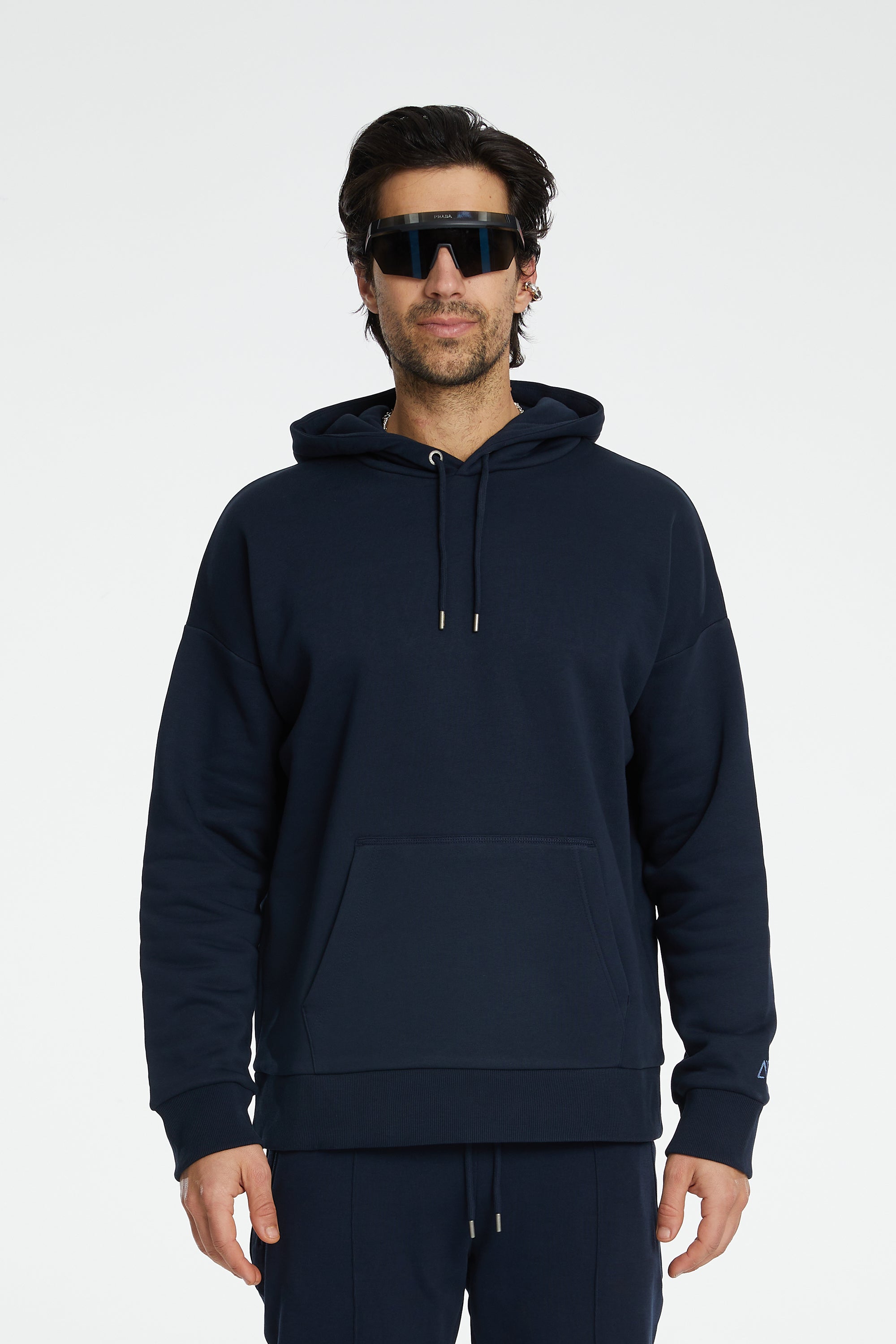 Kapüşonlu Sweatshirt - Koyu Lacivert