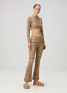 Knit Flare Pantolon - Sarı