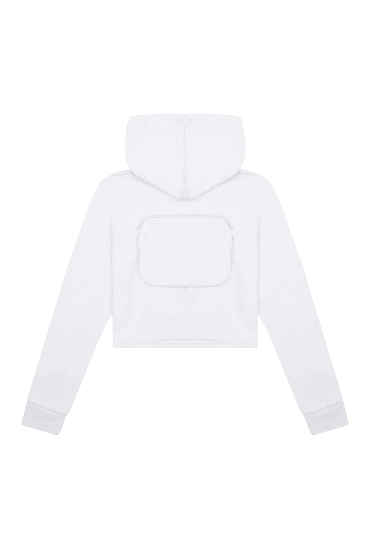 Sırtı Açık Kapüşonlu Sweatshirt-Kırık Beyaz