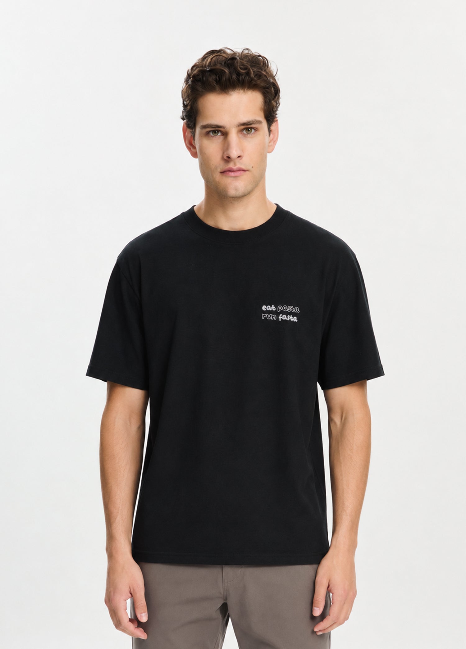 Siyah Eat Pasta T-Shirt