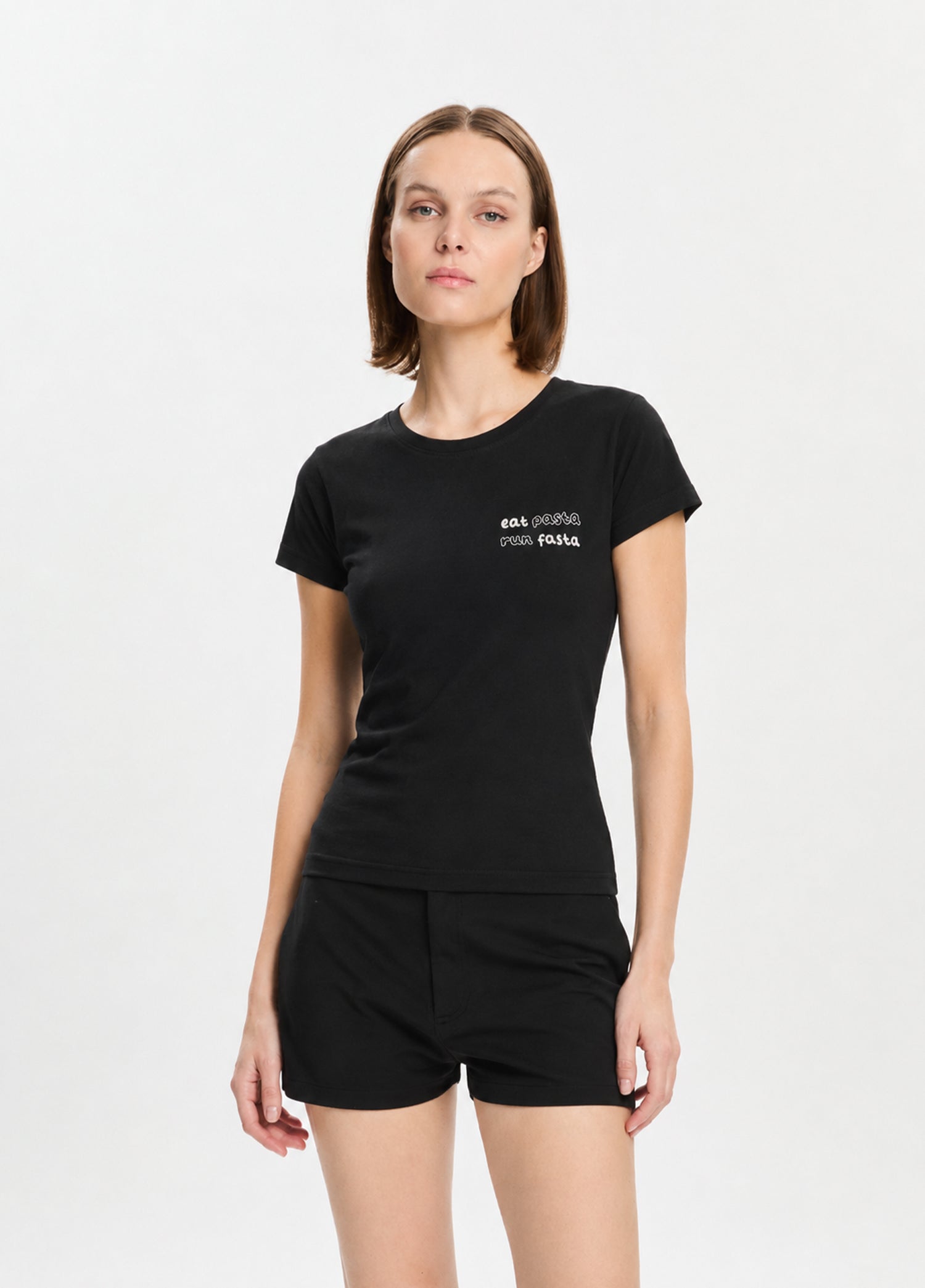 Siyah Eat Pasta T-Shirt