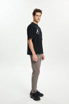 Siyah Late Night Nakışlı T-Shirt